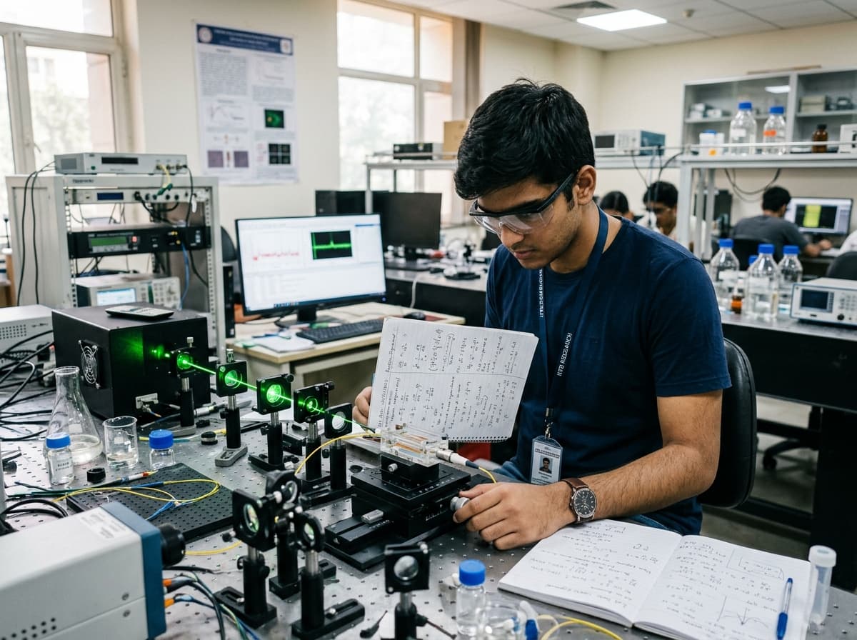 Undergraduate student working on first-principles physics and optics derivations